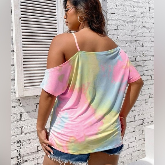 TIE- DYE OFF THE SHOULDER TOP - Picture 2 of 9